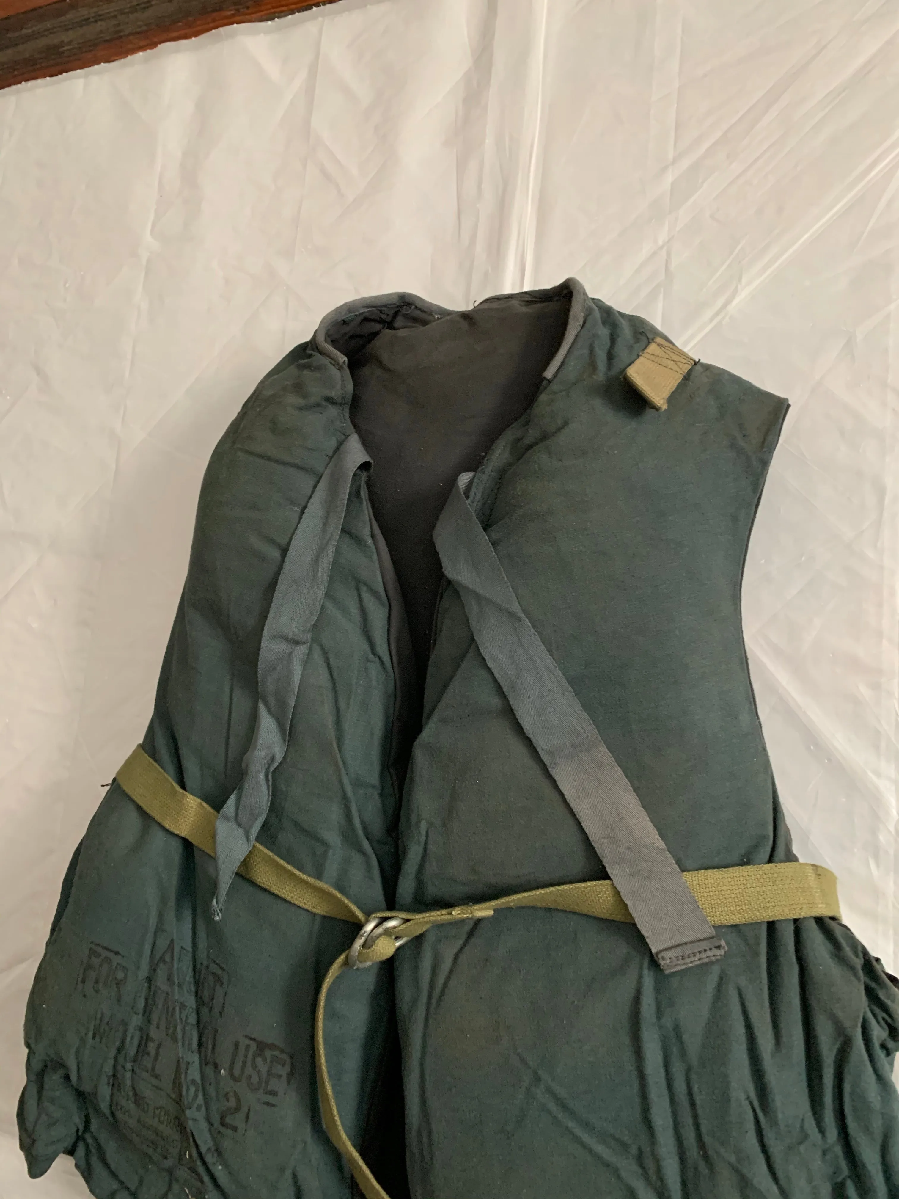 1940s Vintage WW2 US Kapok Life Jacket - Size OS