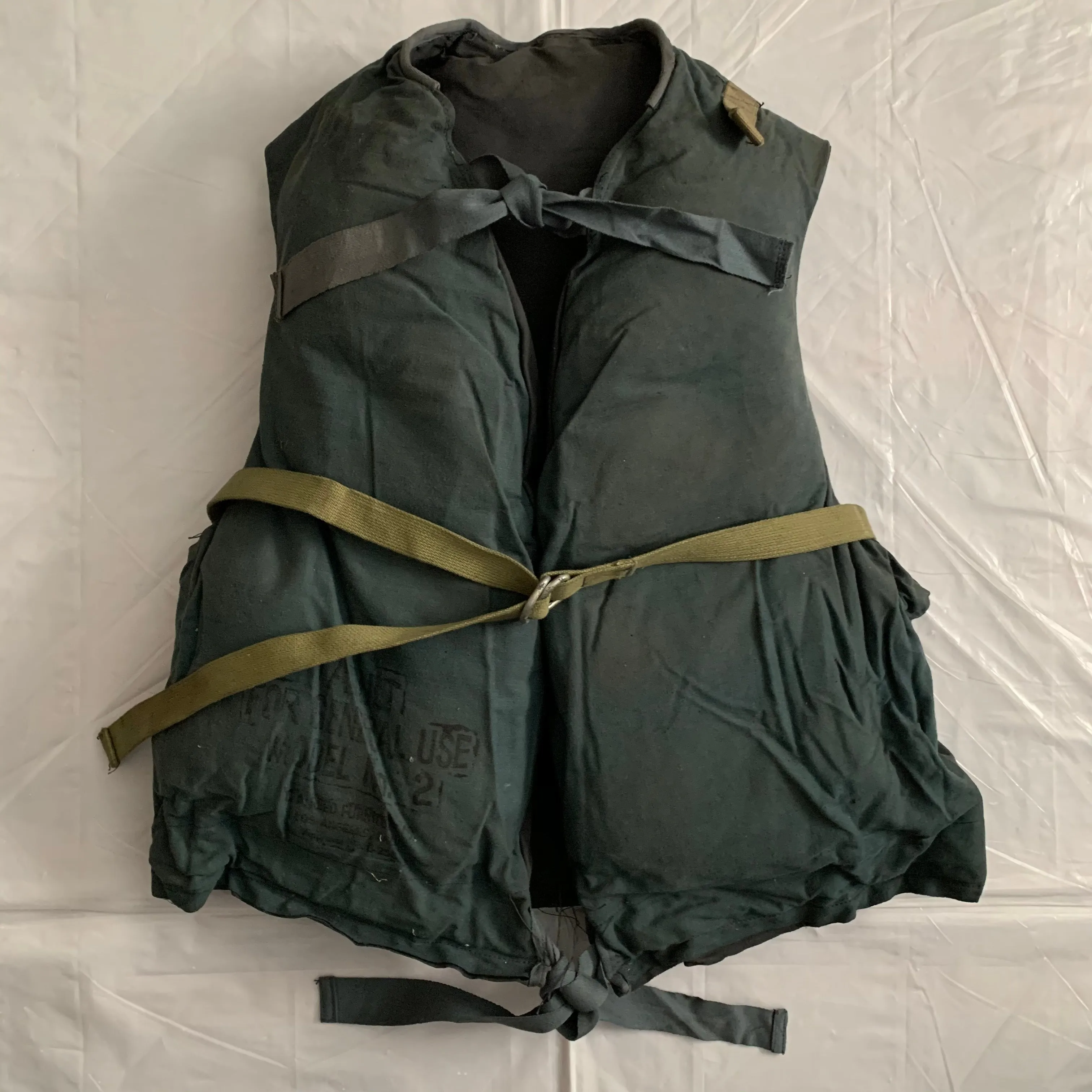 1940s Vintage WW2 US Kapok Life Jacket - Size OS