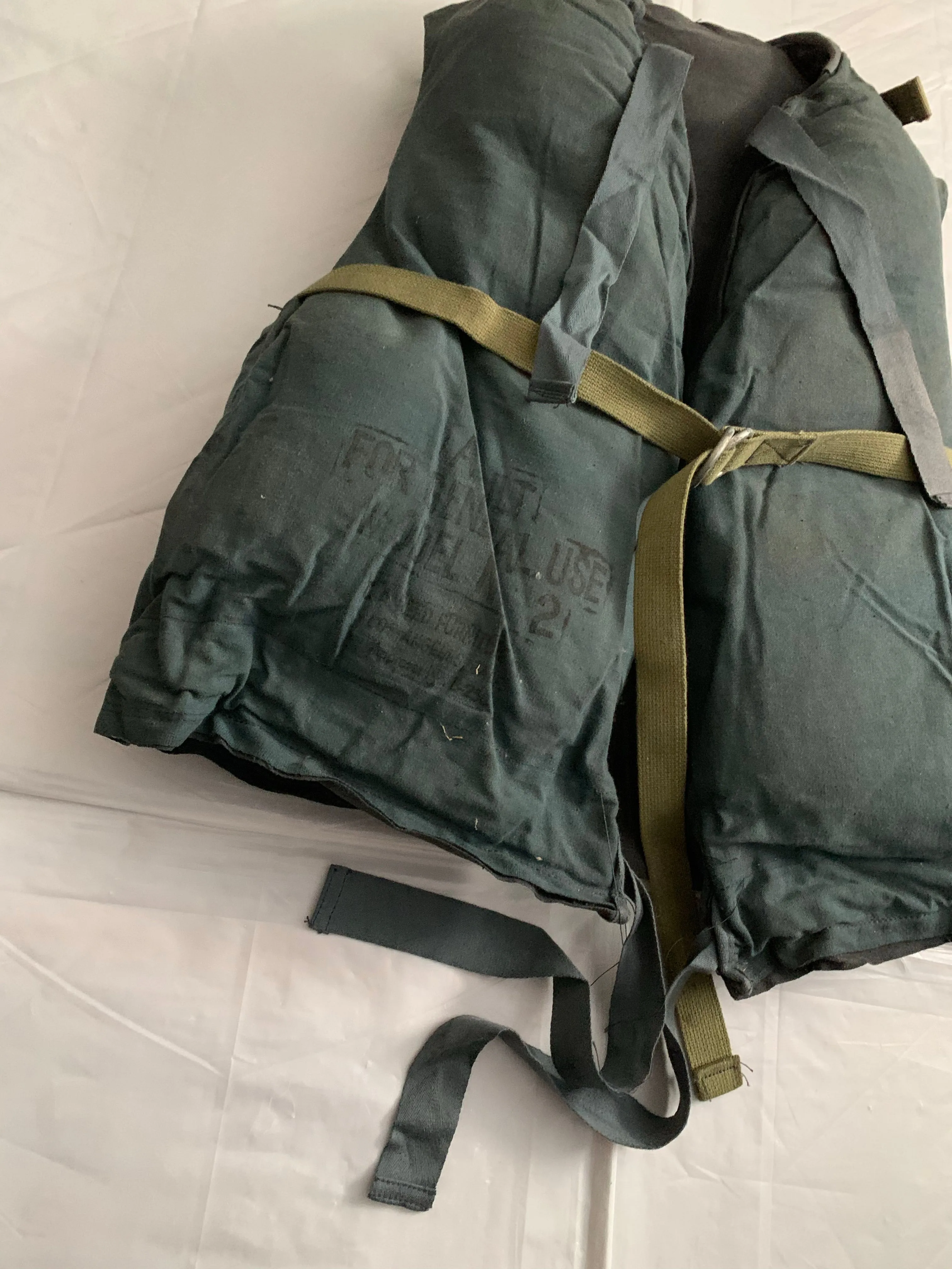 1940s Vintage WW2 US Kapok Life Jacket - Size OS