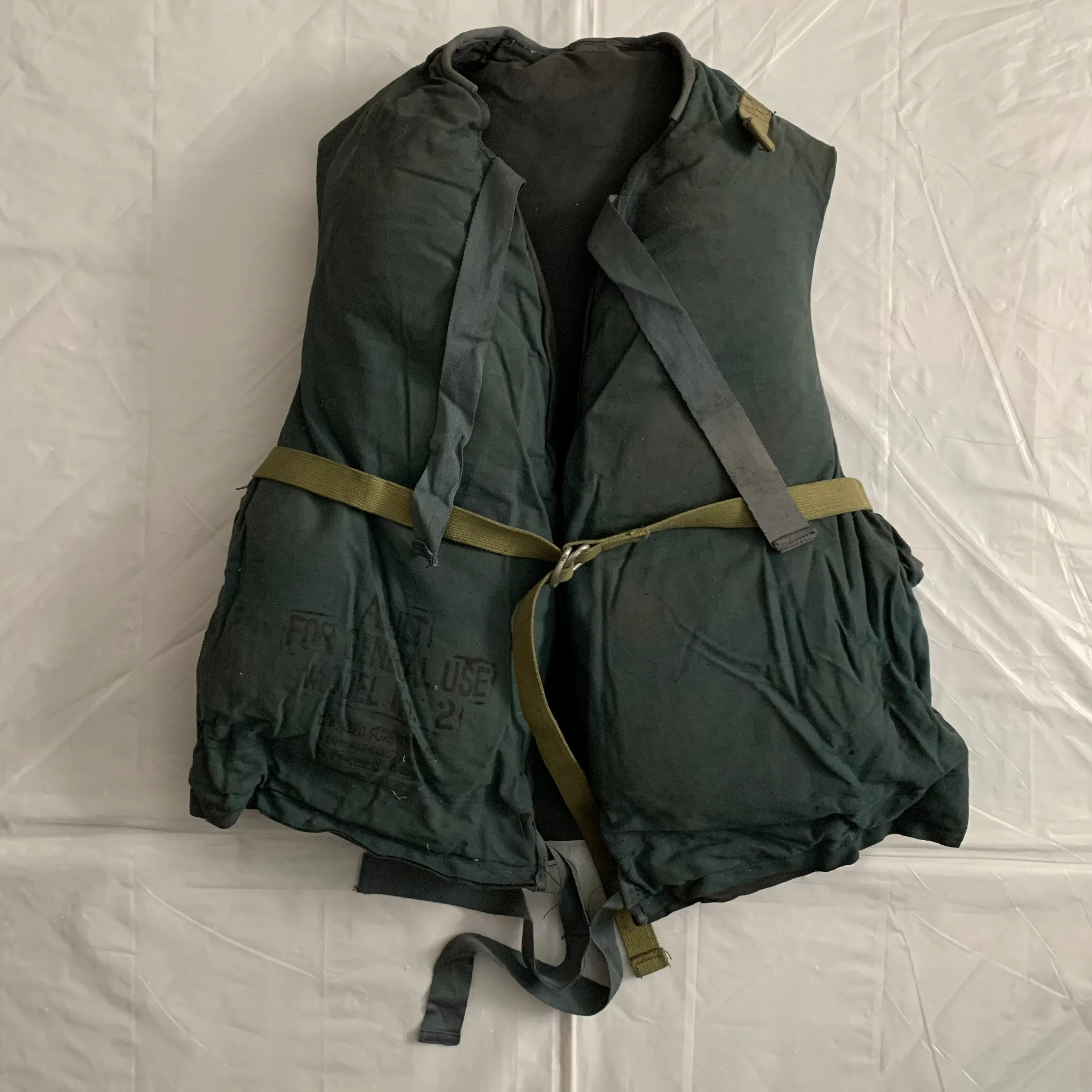 1940s Vintage WW2 US Kapok Life Jacket - Size OS