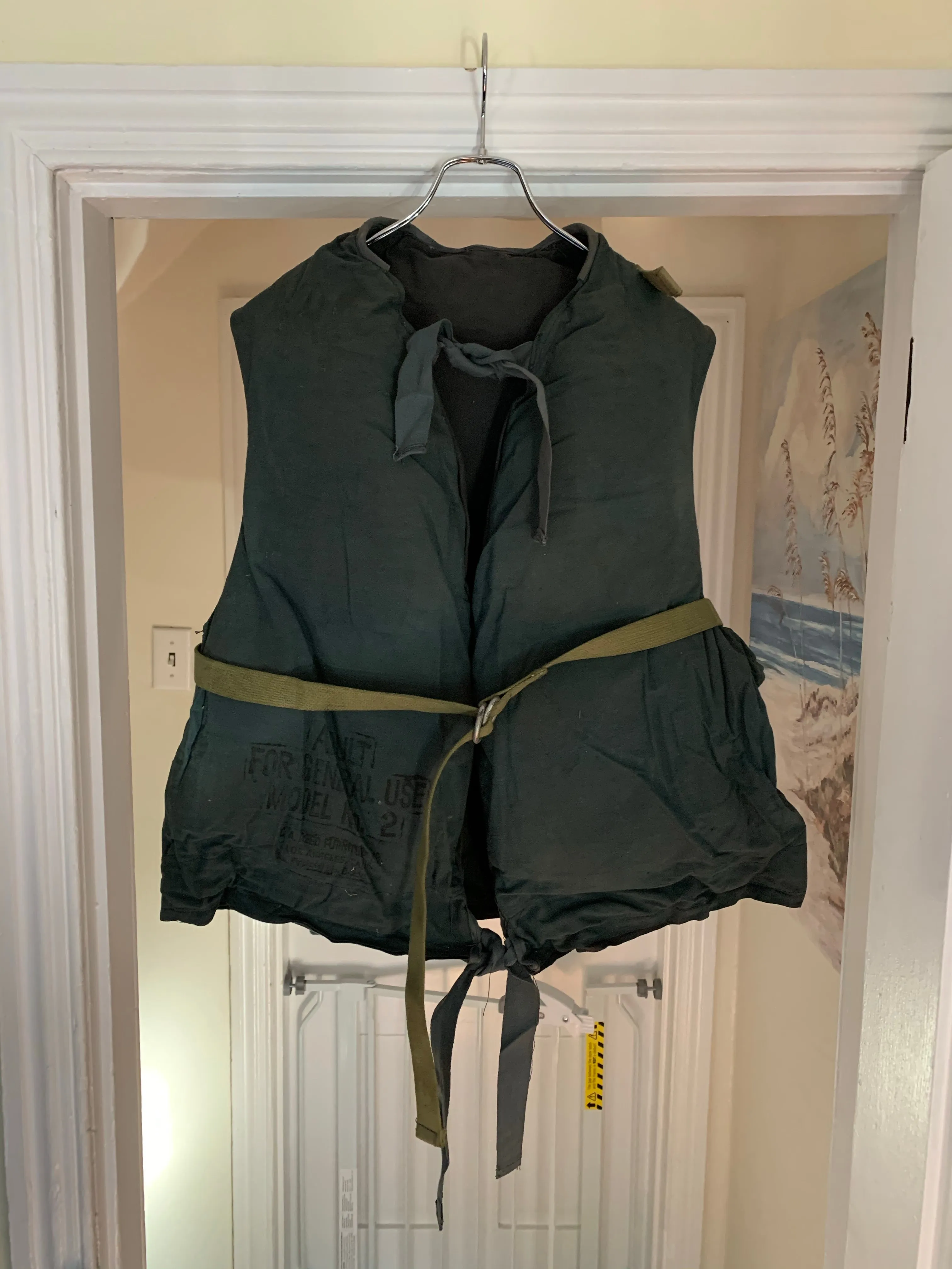 1940s Vintage WW2 US Kapok Life Jacket - Size OS