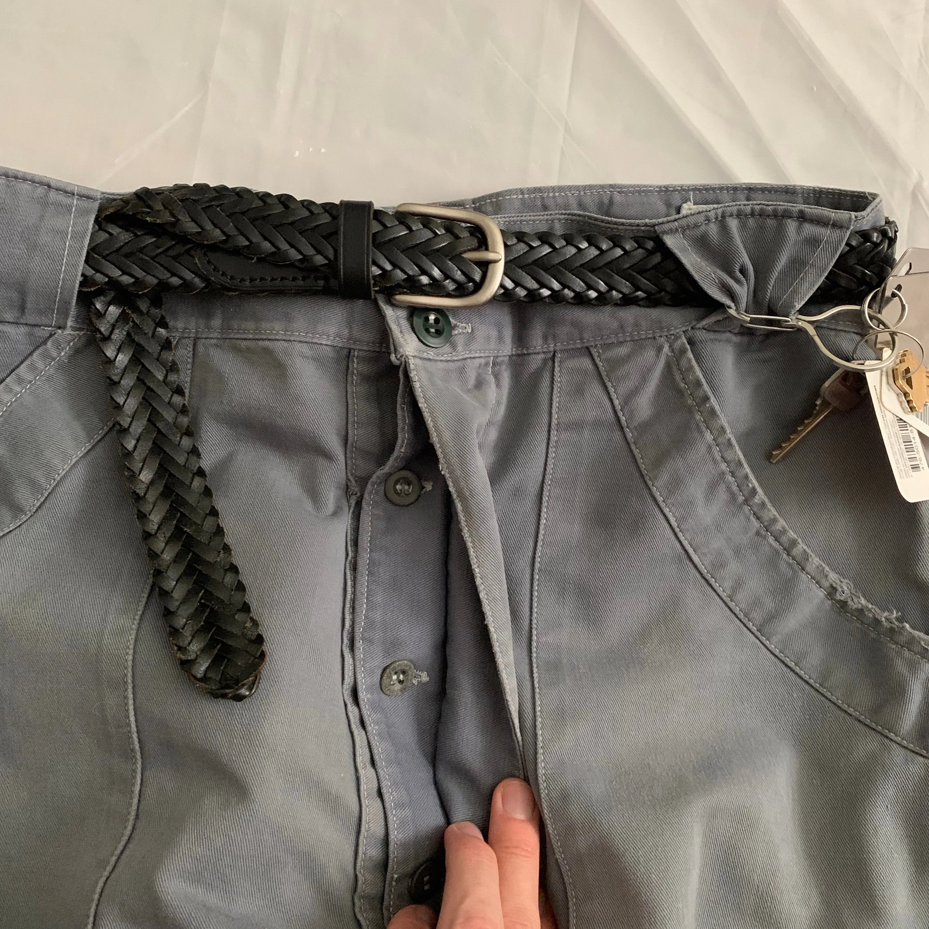 1950s Vintage "Air France" Faded Mechanic Pants - Size M