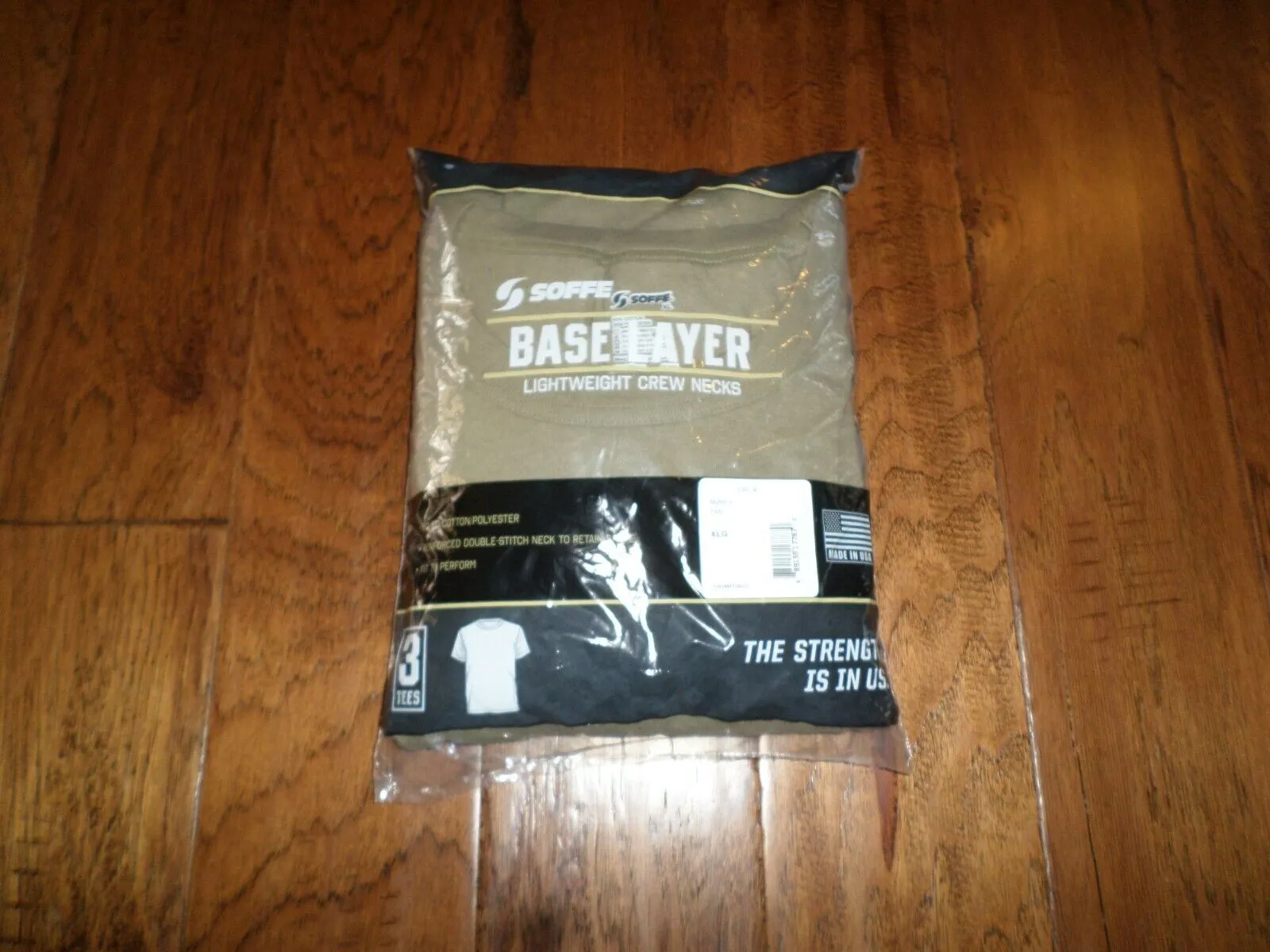3 PACK MILITARY TAN UNDER SHIRTS X-LARGE T-SHIRTS NEW IN BAGS USA MADE SOFFE