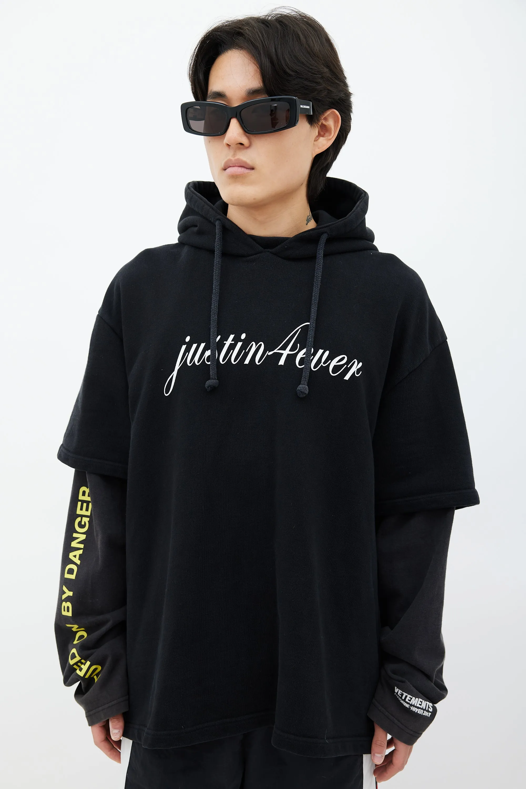 Black & Multicolour Justin4ever Hoodie