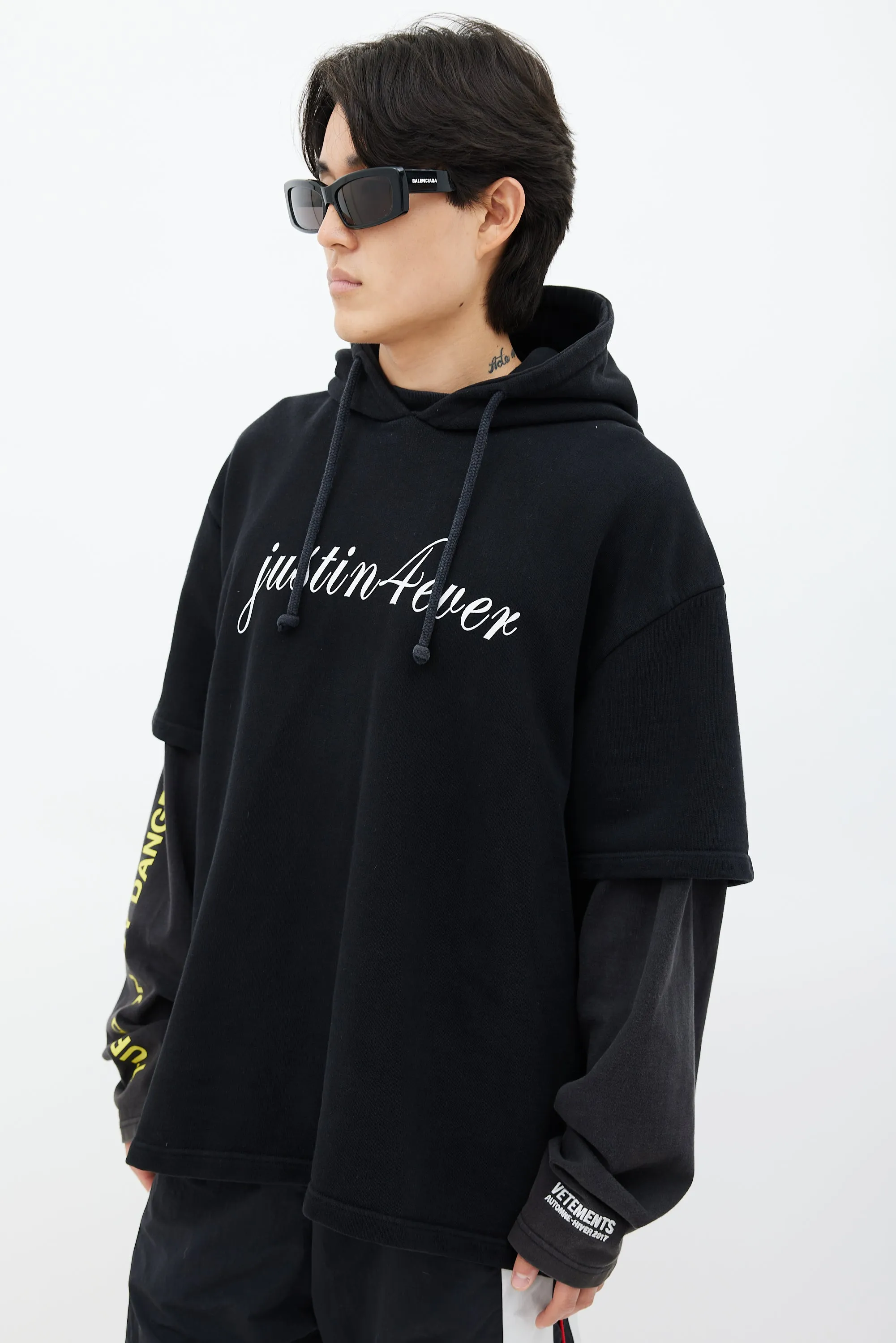 Black & Multicolour Justin4ever Hoodie