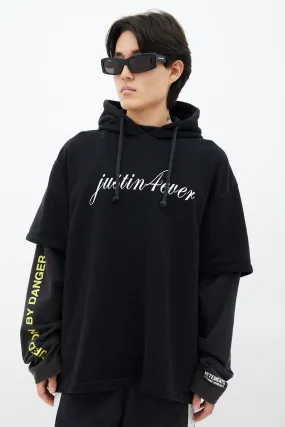 Black & Multicolour Justin4ever Hoodie