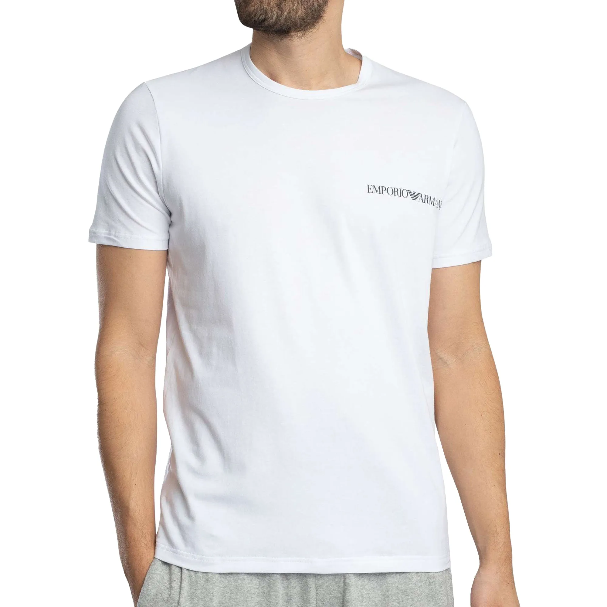 Emporio Armani Lounge 2 Pack Stretch Cotton T-Shirt White/White