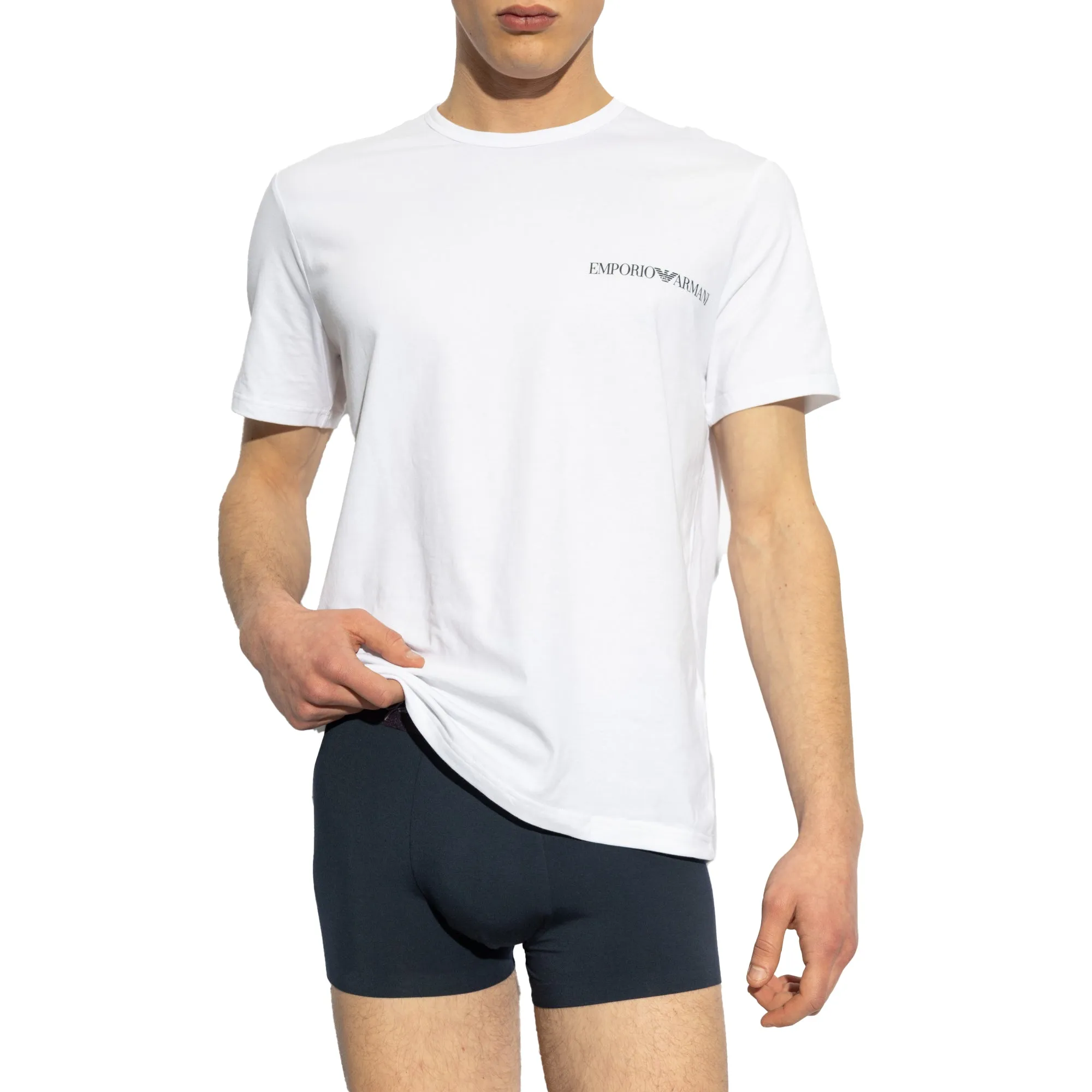 Emporio Armani Lounge 2 Pack Stretch Cotton T-Shirt White/White