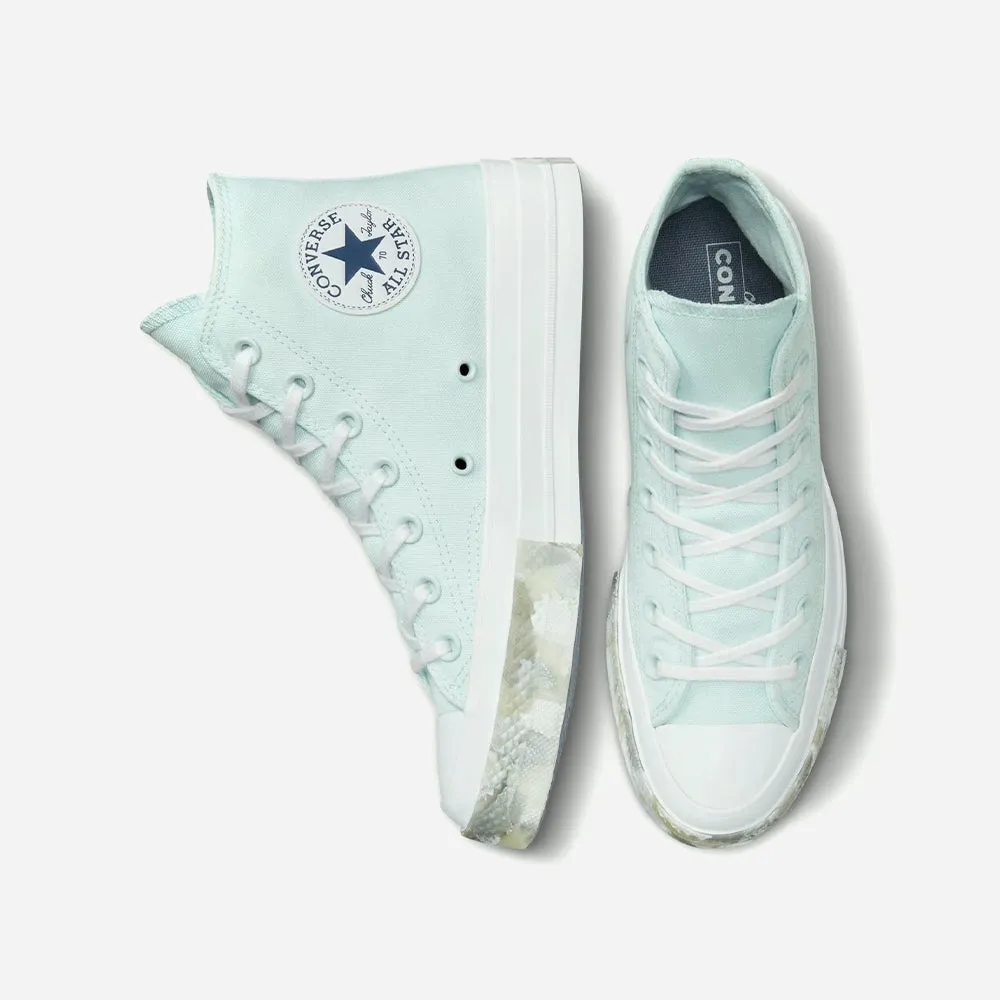 Giày Thời Trang Unisex Converse Chuck 70 Hi Marbled - Xanh Mint
