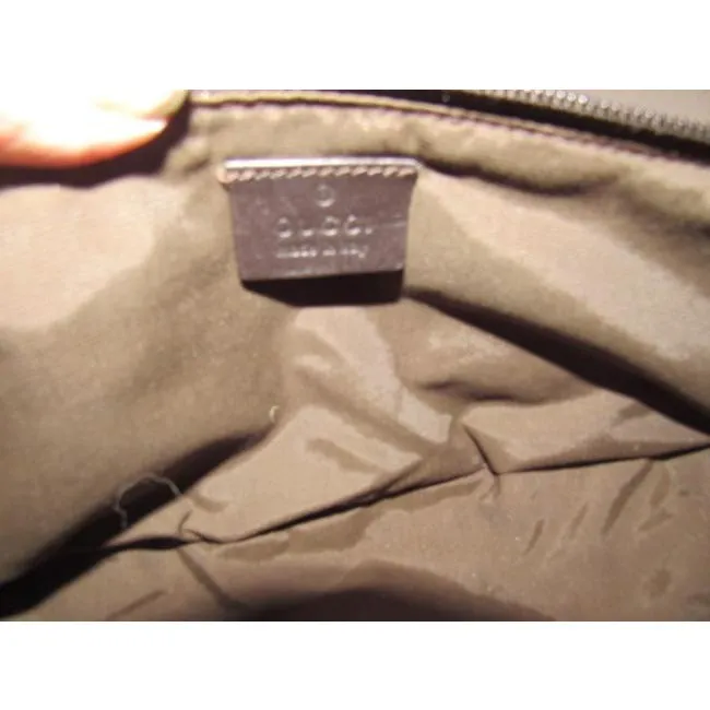 Gucci Pouchette Purses Burnt Orange And Brown Canvas Leather Hobo Bag