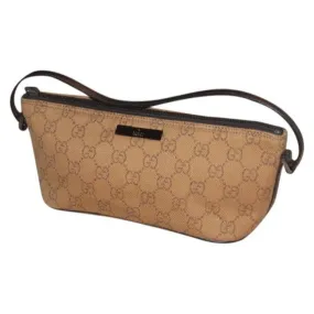 Gucci Pouchette Purses Burnt Orange And Brown Canvas Leather Hobo Bag