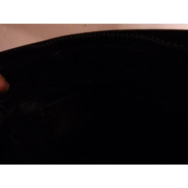 Gucci Vintage Black Leather And Large G Logo Print Canvas Suede Hobo Bag