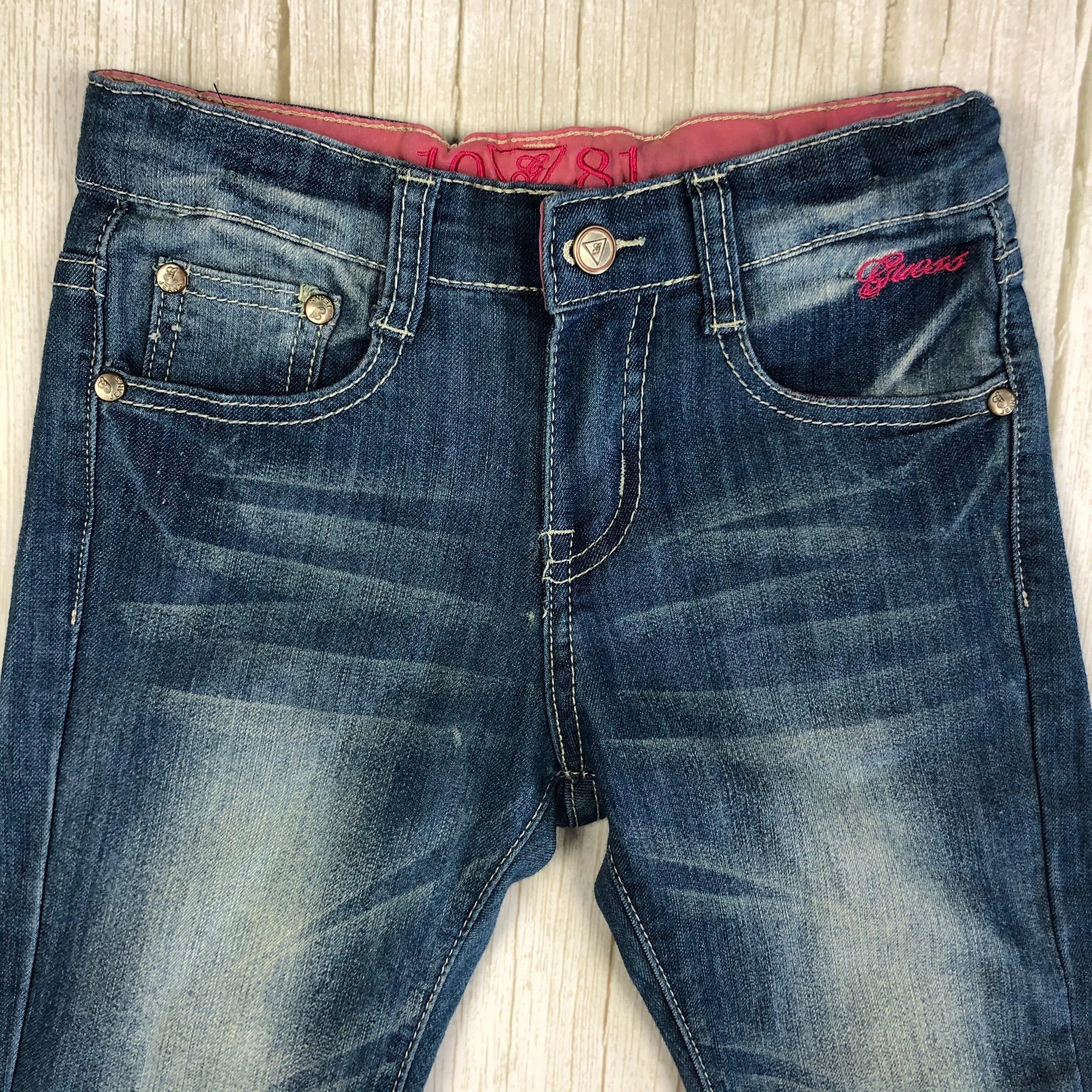 Guess Starlet Skinny Leg Girls Embroidered Jeans - Size 8