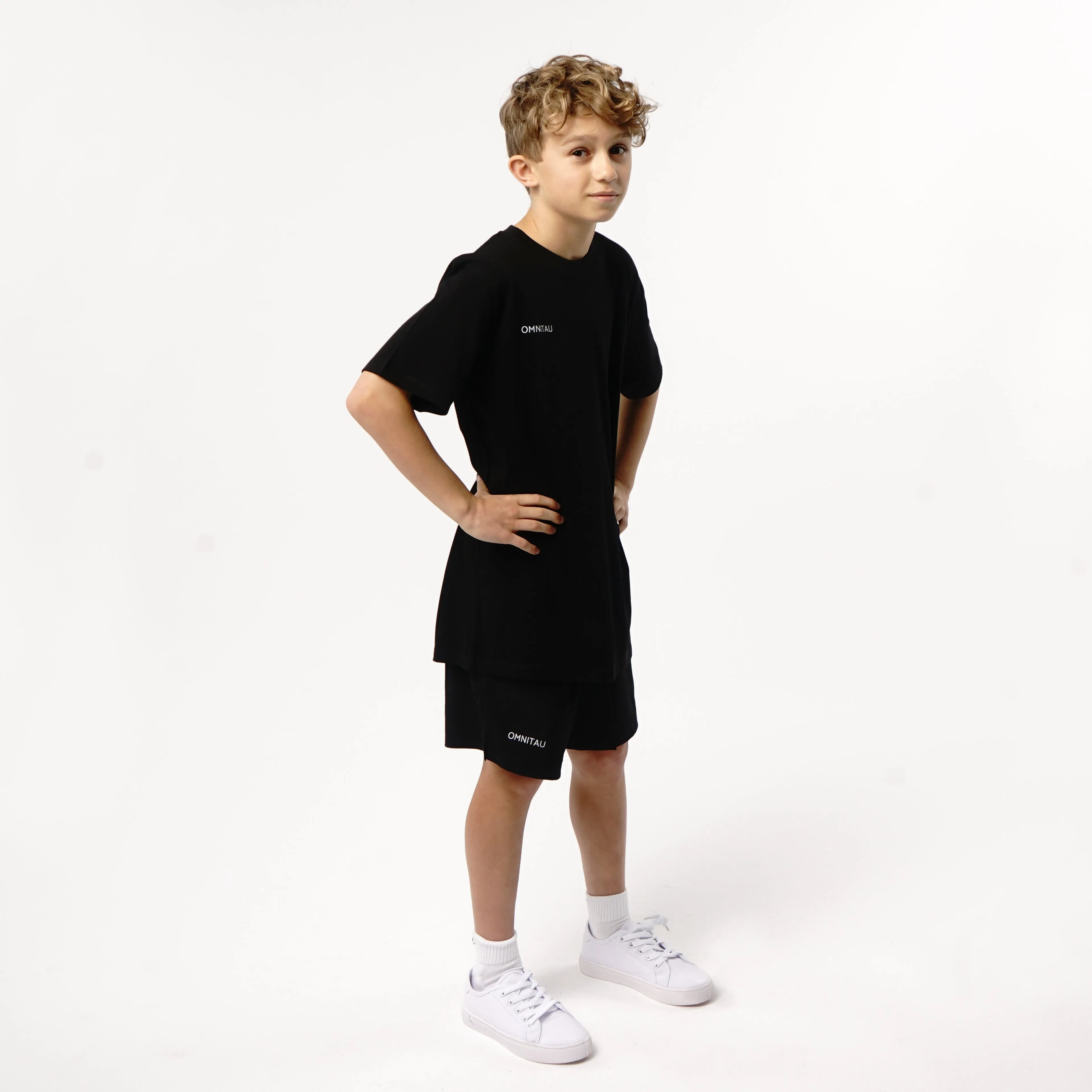 Omnitau Kid's Team Sports Organic Cotton T-Shirt - Black