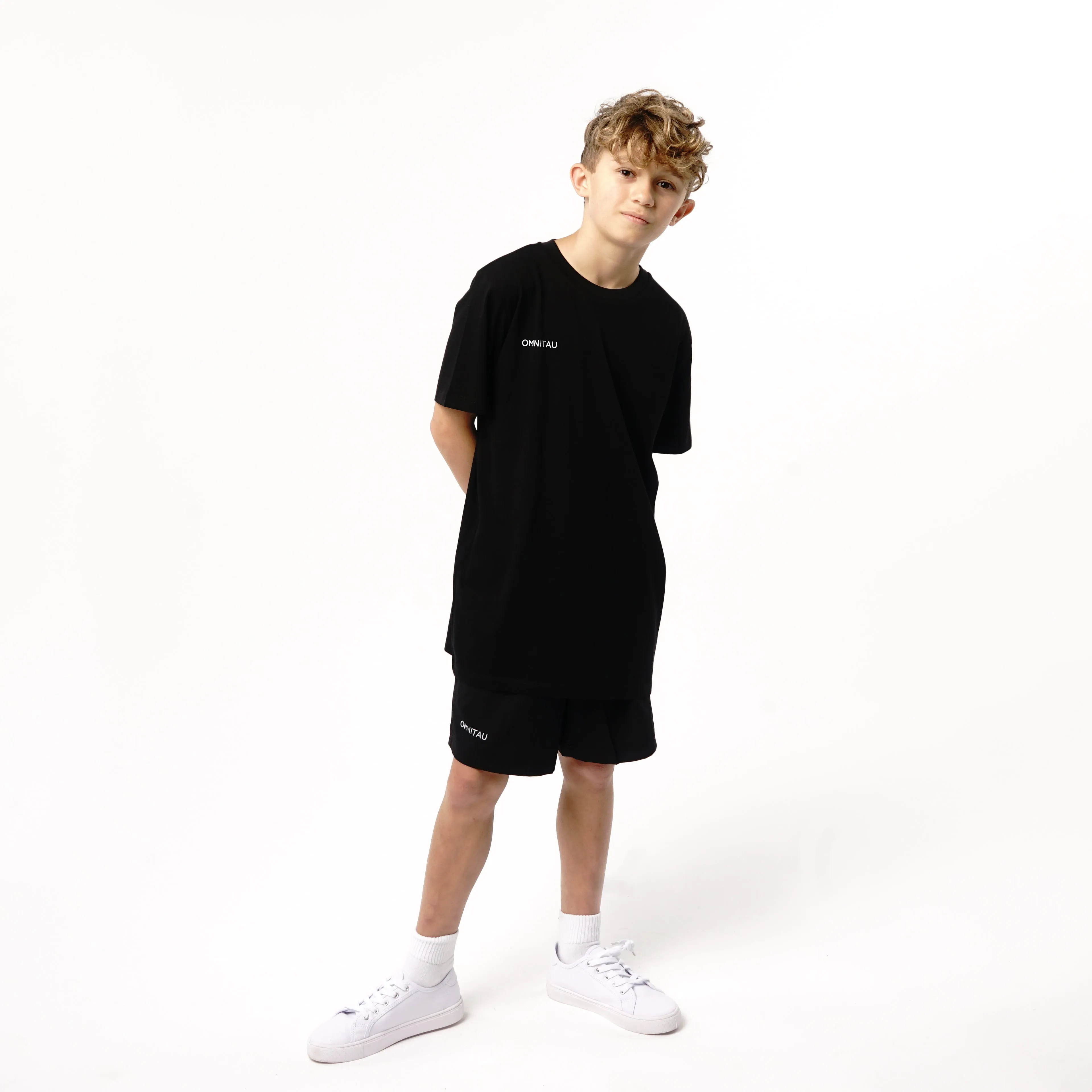 Omnitau Kid's Team Sports Organic Cotton T-Shirt - Black