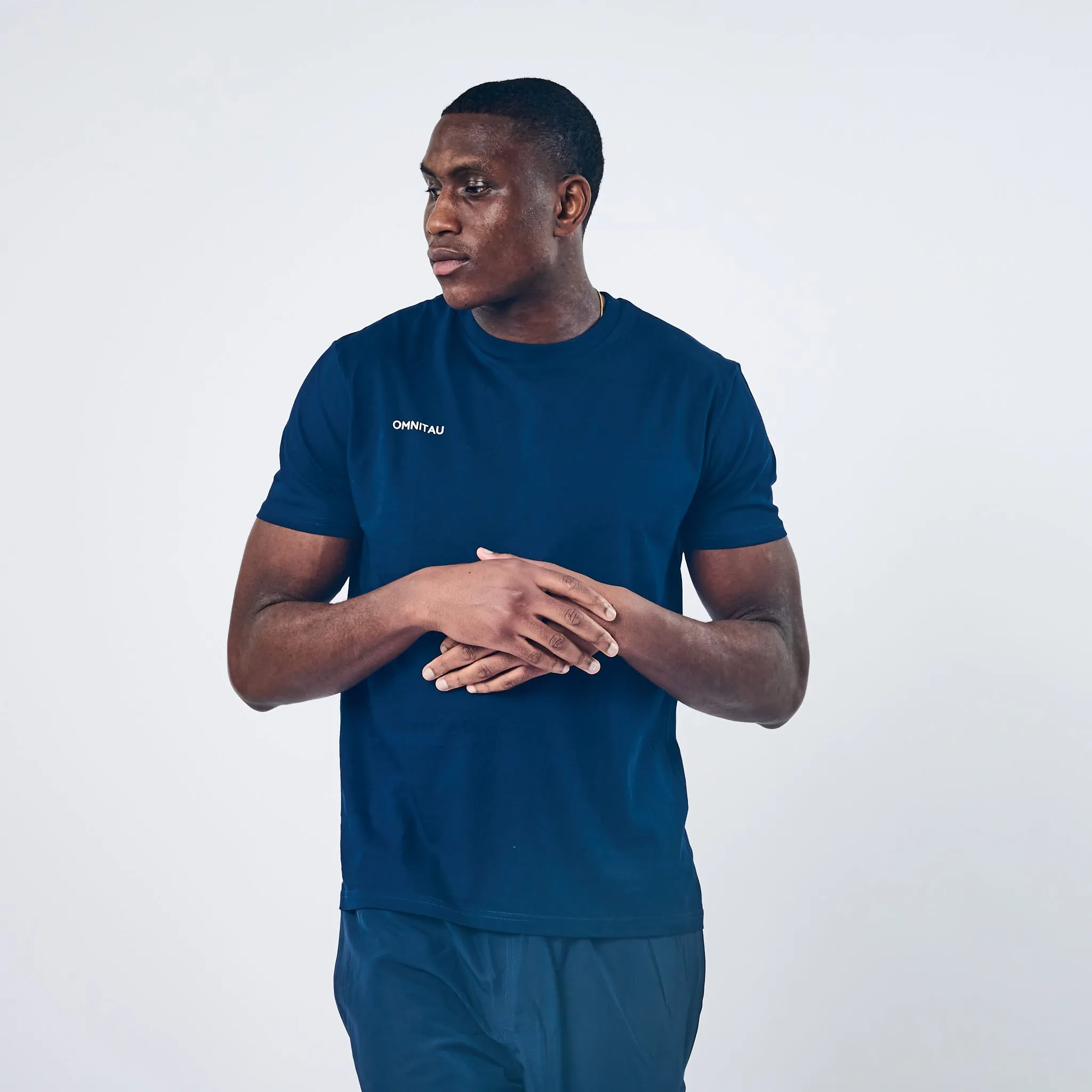 Omnitau Men's Team Sports Organic Cotton T-Shirt - French Navy