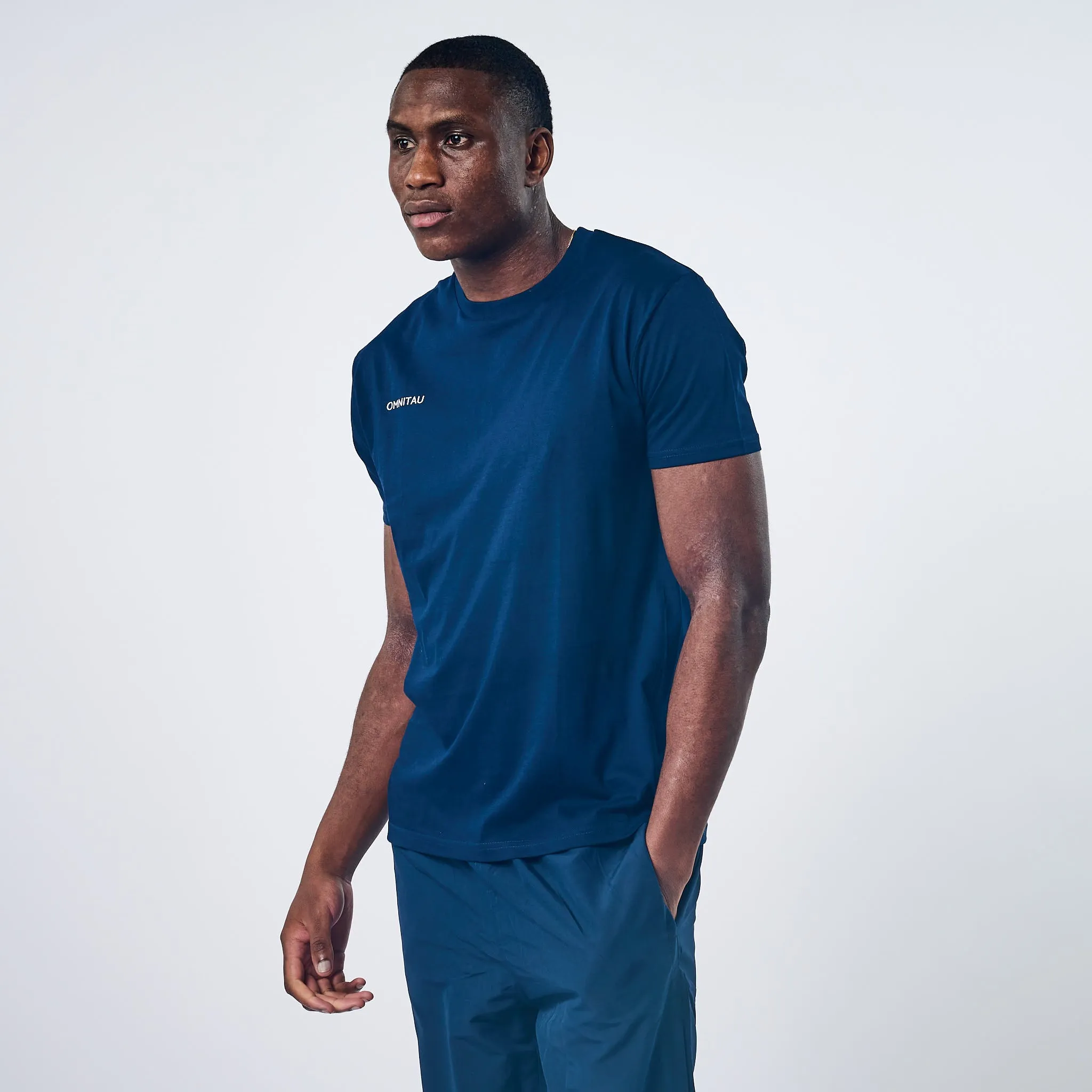 Omnitau Men's Team Sports Organic Cotton T-Shirt - French Navy