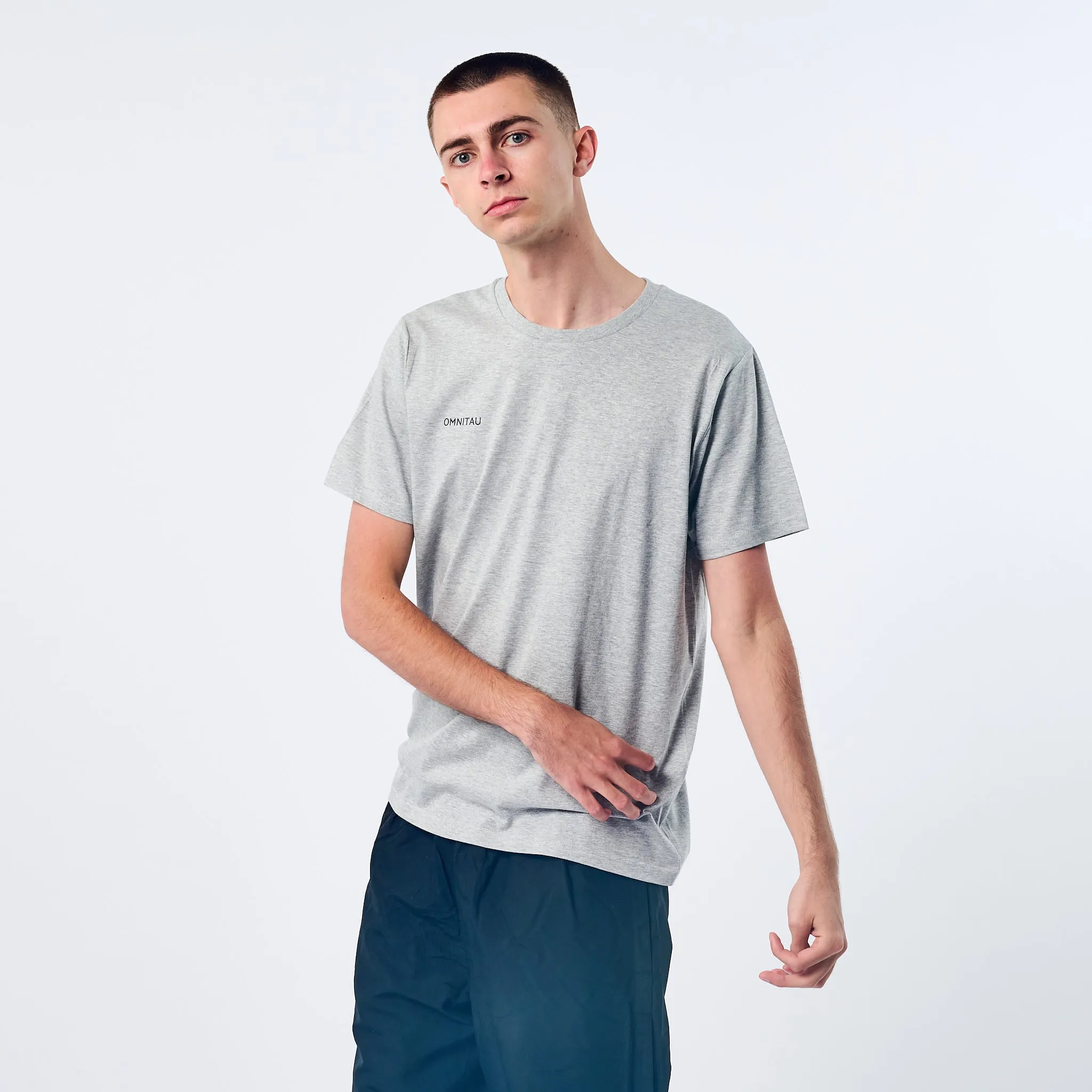 Omnitau Men's Team Sports Organic Cotton T-Shirt - Heather Grey