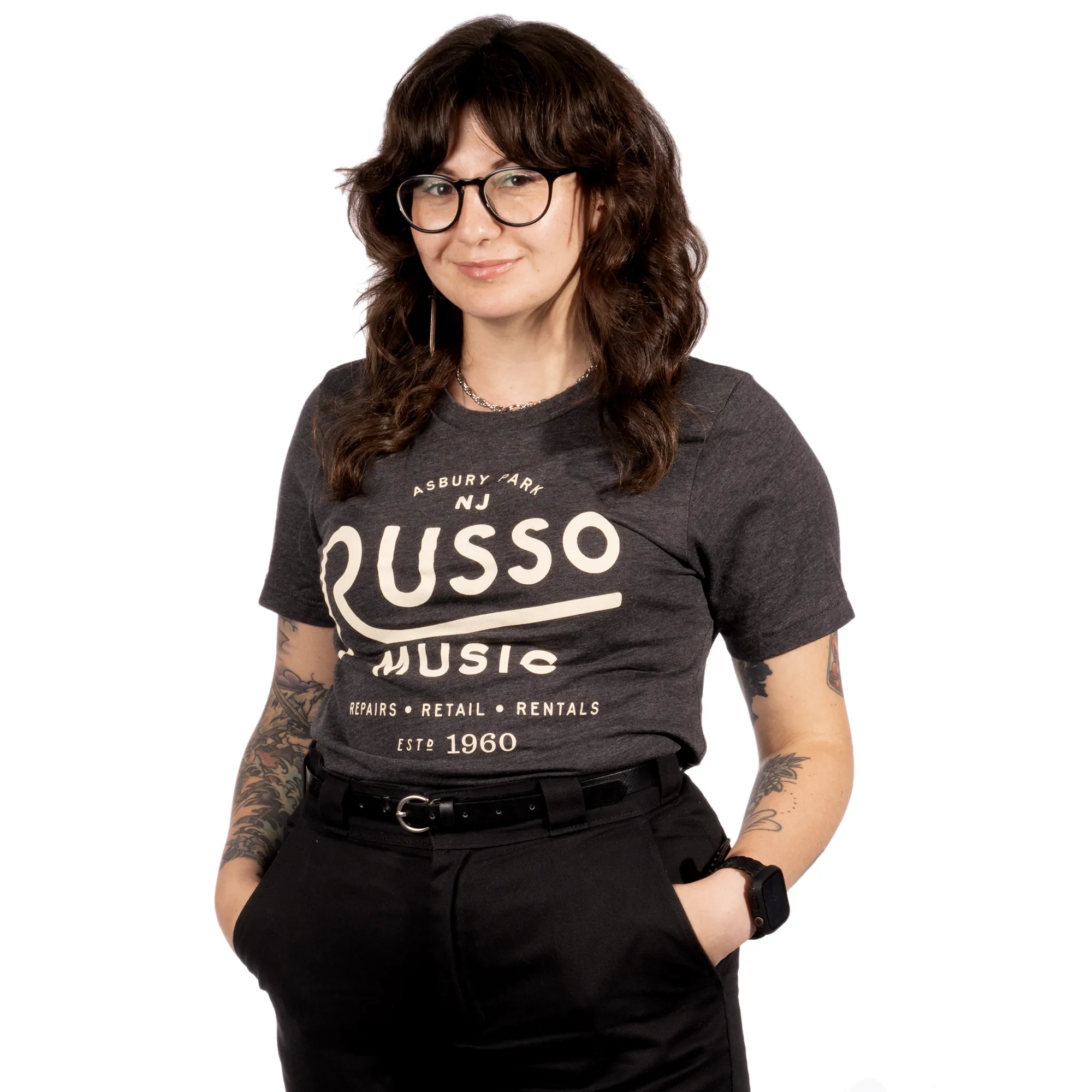 Russo Music 'Asbury Park 1960 Logo' T-Shirt - Heather Graphite