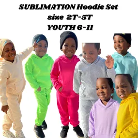 Sublimation kids hoodie set/ 100% polyester hoodies for kids