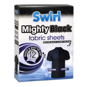 Swirl Mighty Black Fabric Sheets 12 Pack