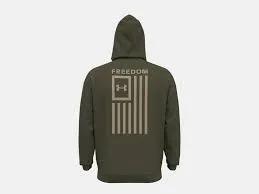 UNDER ARMOUR MENS FREEDOM FLAG FLEECE HOODY (OD GREEN)